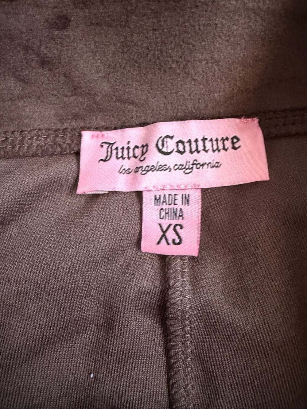 XS Juicy Couture Brown Sugar Velour Track Set Jacket & Flare Pants - Picture 6 of 8